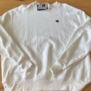 Champion Men's Classic White Crewneck Sweater Reverse Weave XL Classic Rare NWT